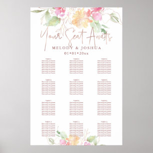 PixDezines Blushing Romantik Flowers, Sittplatser Poster