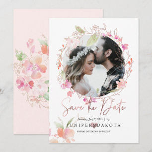 PixDezines Blushing Romantik Wavercolor Flower Inbjudningar