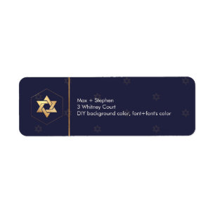 PixDezines B'nai Mitzvah Navy Blue Returadress Etikett