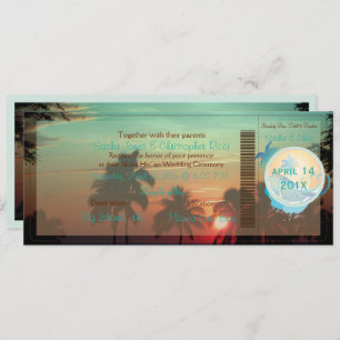 PixDezines Boarding Pass hawaii sunset Inbjudningar