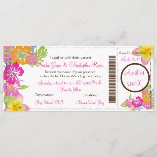 PixDezines Boarding Pass Hibiscus Leis/diy bckgran Inbjudningar