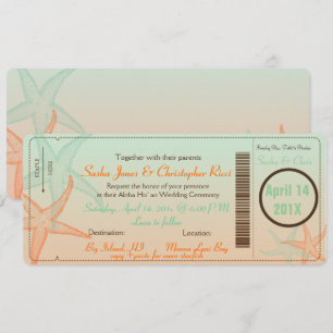 PixDezines Boarding Pass+Starfish Inbjudningar