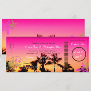 PixDezines Boarding Pass+Tropical Sunset A-Bay Inbjudningar