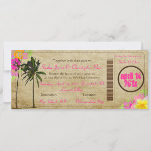 PixDezines Boarding Pass/vintage twin handflatan Inbjudningar