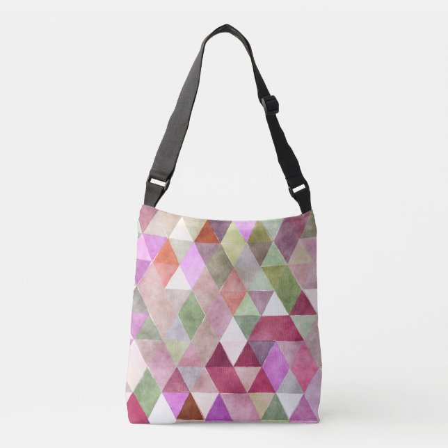 PixDezines Boho Geometric/Triangles Mönster Axelväska (Framsida)