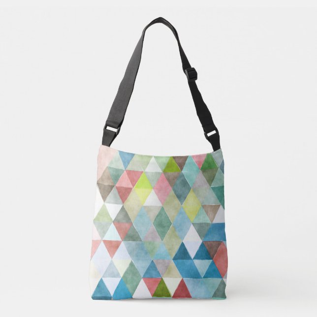 PixDezines Boho Geometric/Triangles Mönster Axelväska (Framsida)