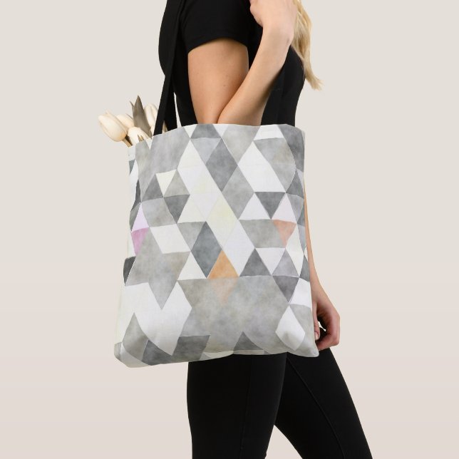 PixDezines Boho Geometric/Triangles Mönster Tygkasse (Närbild)