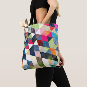 PixDezines Boho Geometric/Triangles Mönster Tygkasse