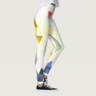 PixDezines Boho Watercolor Geometric/Triangles Leggings