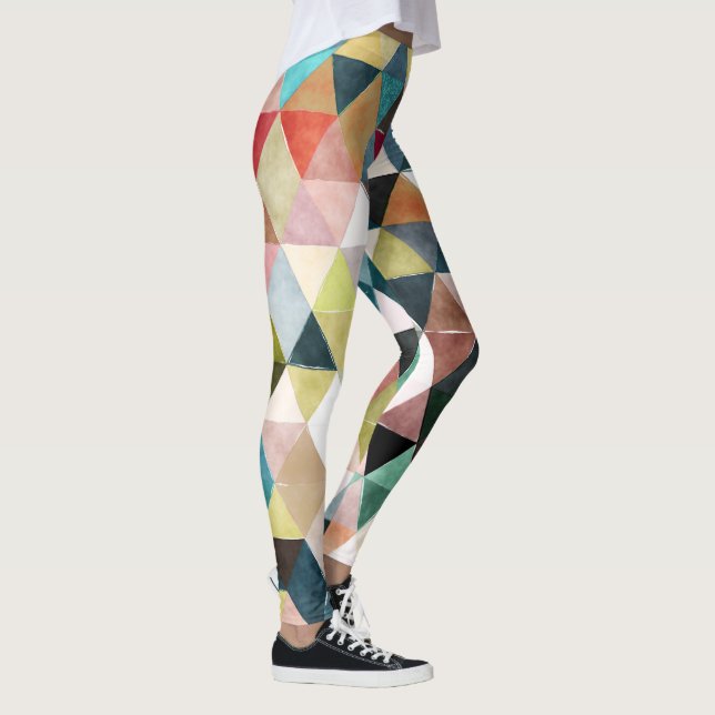 PixDezines Boho Watercolor Geometric/Triangles Leggings (Höger)