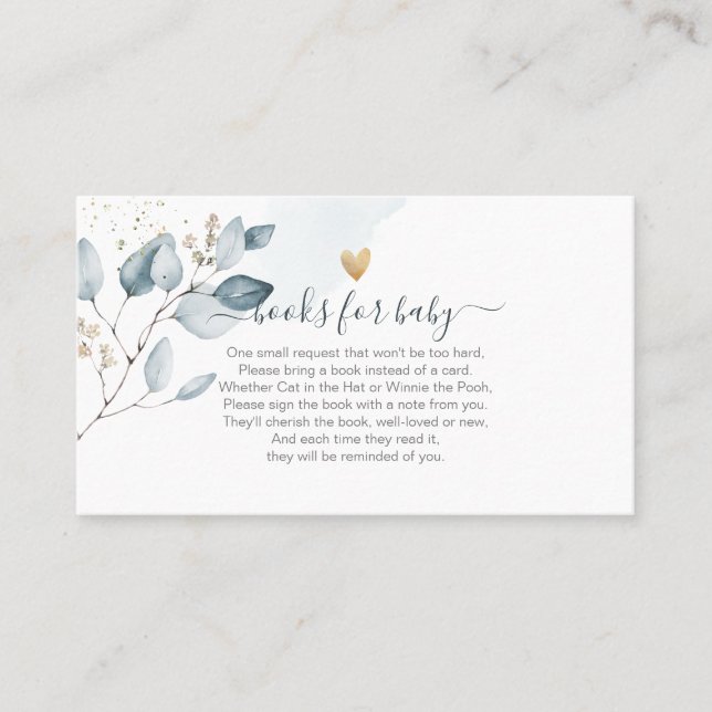 PixDezines Bok-begäran, Blue Gum Eucalyptus Placeringskort (Framsida)