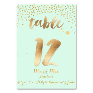 PixDezines bord 12/guld sprinkles/DIY färg/mynt Bordsnummer