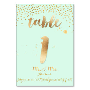 PixDezines bord 1/guld sprinkles/DIY färg/mynt Bordsnummer