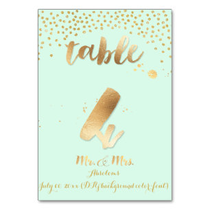 PixDezines bord 4/guld sprinkles/DIY färg/mynt Bordsnummer