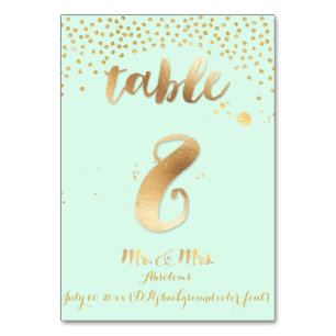 PixDezines bord 8/guld sprinkles/DIY färg/mynt Bordsnummer