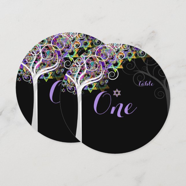 PixDezines bord no. livets träd Bat mitzvah Inbjudningar (Fram/baksida)