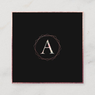 PixDezines BOTANICAL MONOGRAM/FAUX RO GULD Fyrkantigt Visitkort