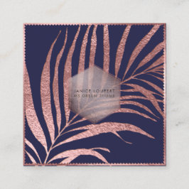 PixDezines Botanical Ro Guld Handflatan fronds Fyrkantigt Visitkort