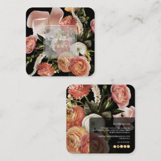 PixDezines Botaniska Färska Blommor Ranunculus Fyrkantigt Visitkort
