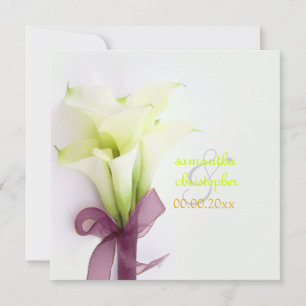 PixDezines bouquet, vita calla lilies Inbjudningar