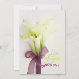 PixDezines bouquet, vita calla lilies Inbjudningar