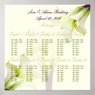 PixDezines bouquet, white calla lilies Poster