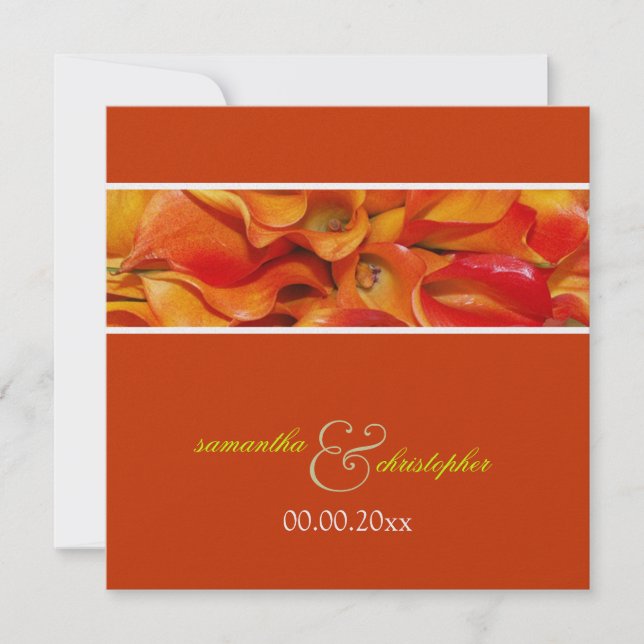 PixDezines bränd orange calla lila Inbjudningar (Framsida)