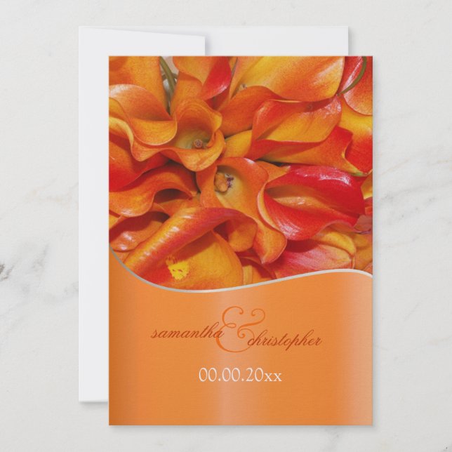 PixDezines bränd orange calla lila Inbjudningar (Framsida)