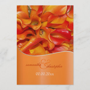 PixDezines bränt orange calla lilja Inbjudningar