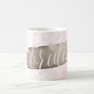 PixDezines Bride Marble Rosa Script Kaffemugg