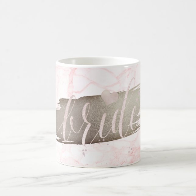PixDezines Bride | Marble  Rosa Script Kaffemugg (Center)