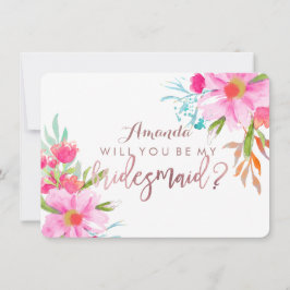 PixDezines Bridesmaid/Blommigt/vattenfärg/maj blom Inbjudningar