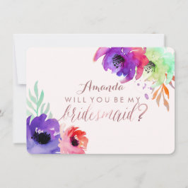 PixDezines Bridesmaid/Blommigt/Vattenfärg/Rosor Inbjudningar