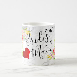 PixDezines Bridesmaid/Blommigt Watercolor Kaffemugg