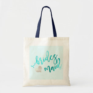 PixDezines Bridesmaid/Faux Foil/Aqua Tygkasse