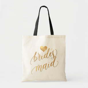 PixDezines Bridesmaid/Faux Guld-skript Tygkasse