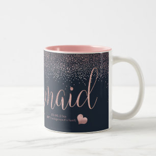 PixDezines Bridesmaid/Faux Ro Guld Confetti Två-Tonad Mugg