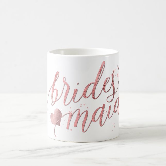 PixDezines Bridesmaid/Faux Ro Guld/Modern skrift Kaffemugg (Center)