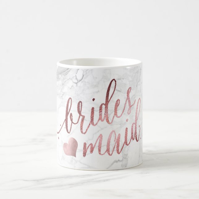PixDezines Bridesmaid/Faux Ro Guld/Modern skrift Kaffemugg (Center)