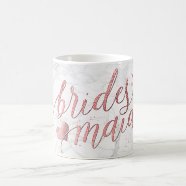 PixDezines Bridesmaid/Faux Ro Guld/Modern skrift Kaffemugg (Center)