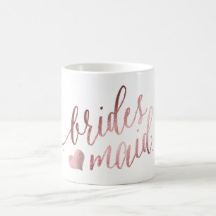 PixDezines Bridesmaid/Faux Ro Guld/Modern skrift Kaffemugg