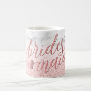 PixDezines Bridesmaid/Faux Ro Guld/Modern skript Kaffemugg