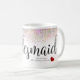 PixDezines Bridesmaid+Konfetti Kaffemugg