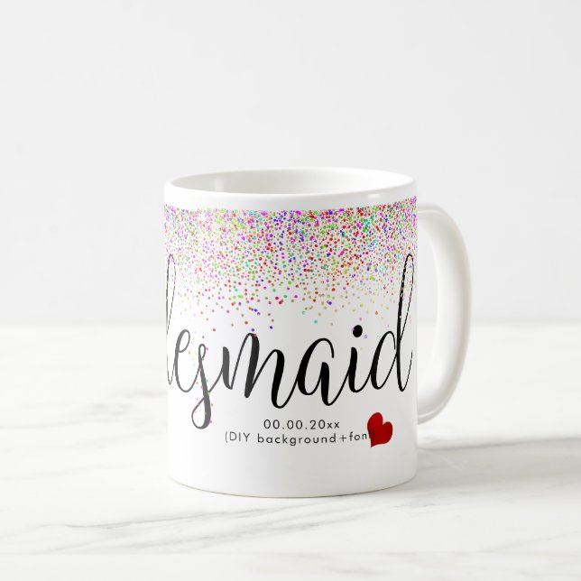 PixDezines Bridesmaid+Konfetti Kaffemugg (Framsida höger)