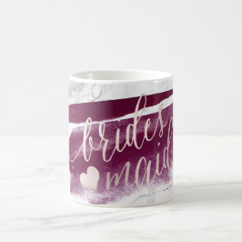 PixDezines Bridesmaid|Marble  Rosa Script Kaffemugg