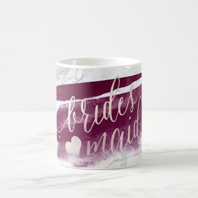 PixDezines Bridesmaid|Marble  Rosa Script Kaffemugg (Center)