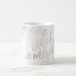 PixDezines Bridesmaid Marble Rosa-skript Kaffemugg