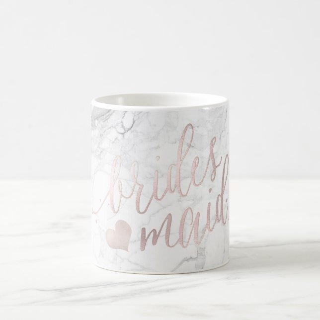 PixDezines Bridesmaid|Marble  Rosa-skript Kaffemugg (Center)