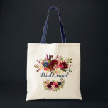 PixDezines Bridesmaid/Navy Burgundy Flowers Tygkasse<br><div class="desc">PixDezines-blommor,  befordrar påsar i marinblått och blommor med vattenfärg från burgundi/ bordeaux med DIY-bakgrund färg.  

  Copyright © 2015-2019 PixDezines.com™ och PixDezines™ på zazzle.com. Alla höger reserverade.</div>