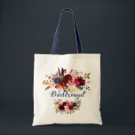 PixDezines Bridesmaid/Navy Burgundy Flowers Tygkasse<br><div class="desc">PixDezines-blommor,  befordrar påsar i marinblått och blommor med vattenfärg från burgundi/ bordeaux med DIY-bakgrund färg.  

  Copyright © 2015-2019 PixDezines.com™ och PixDezines™ på zazzle.com. Alla höger reserverade.</div>